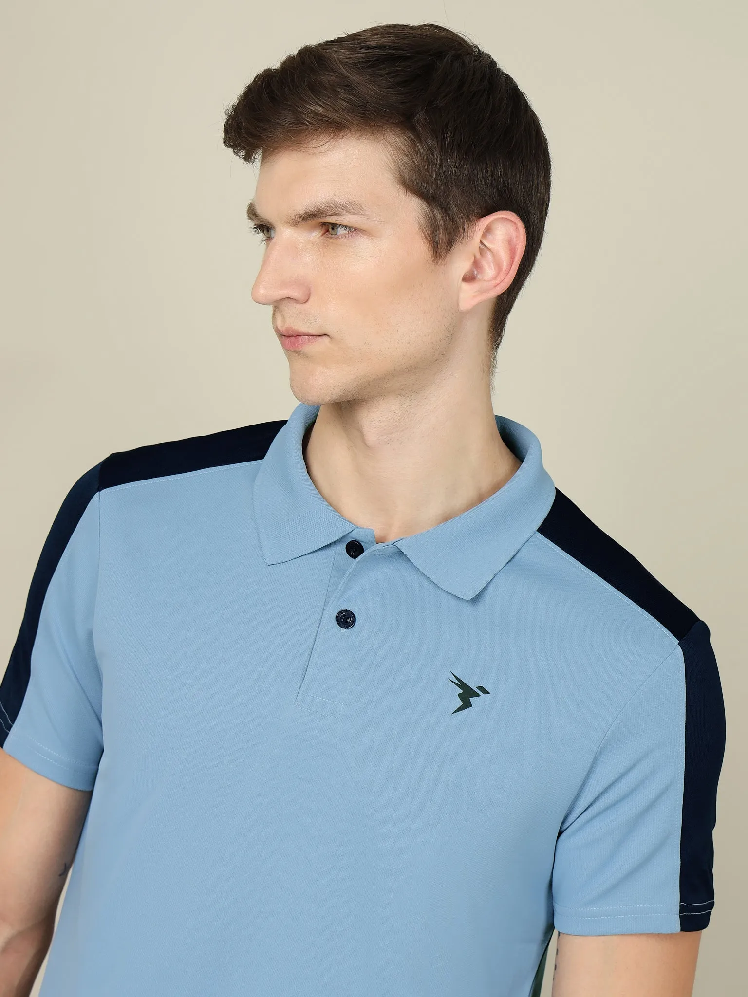 Men Colorblock Relax Fit Polo T-shirt with TECHNO COOL 