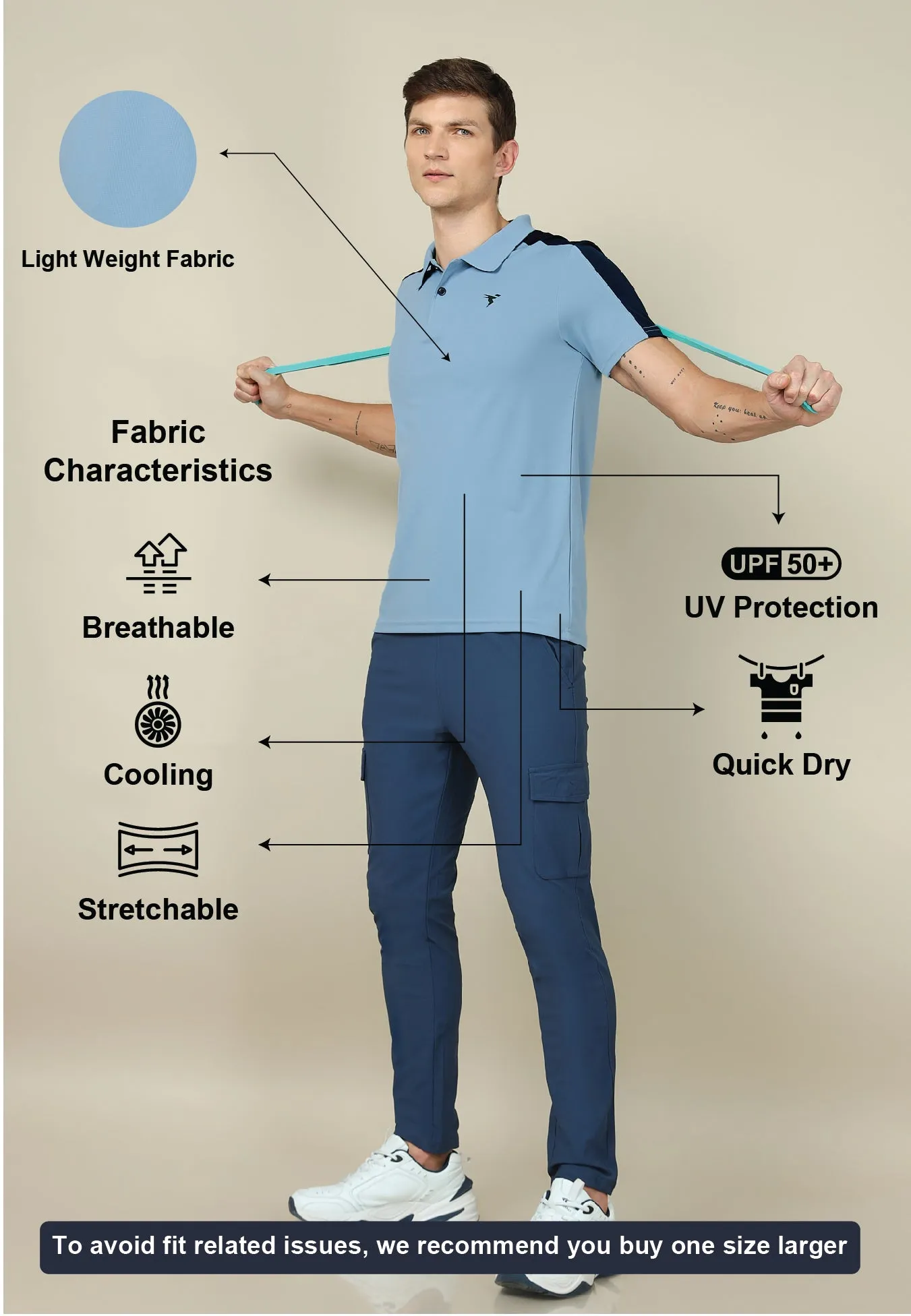 Men Colorblock Relax Fit Polo T-shirt with TECHNO COOL 
