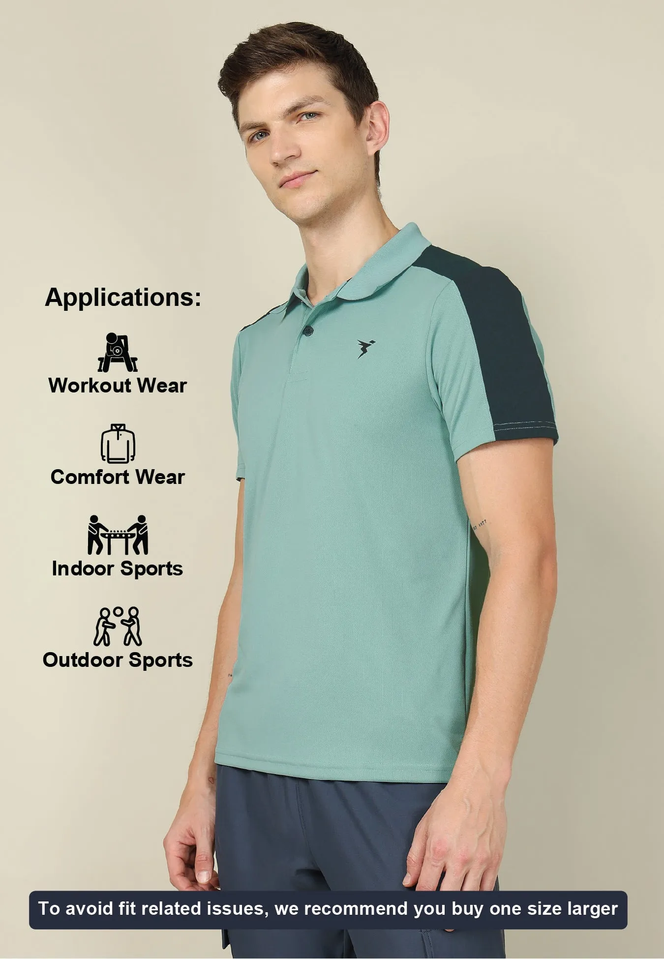 Men Colorblock Relax Fit Polo T-shirt with TECHNO COOL 