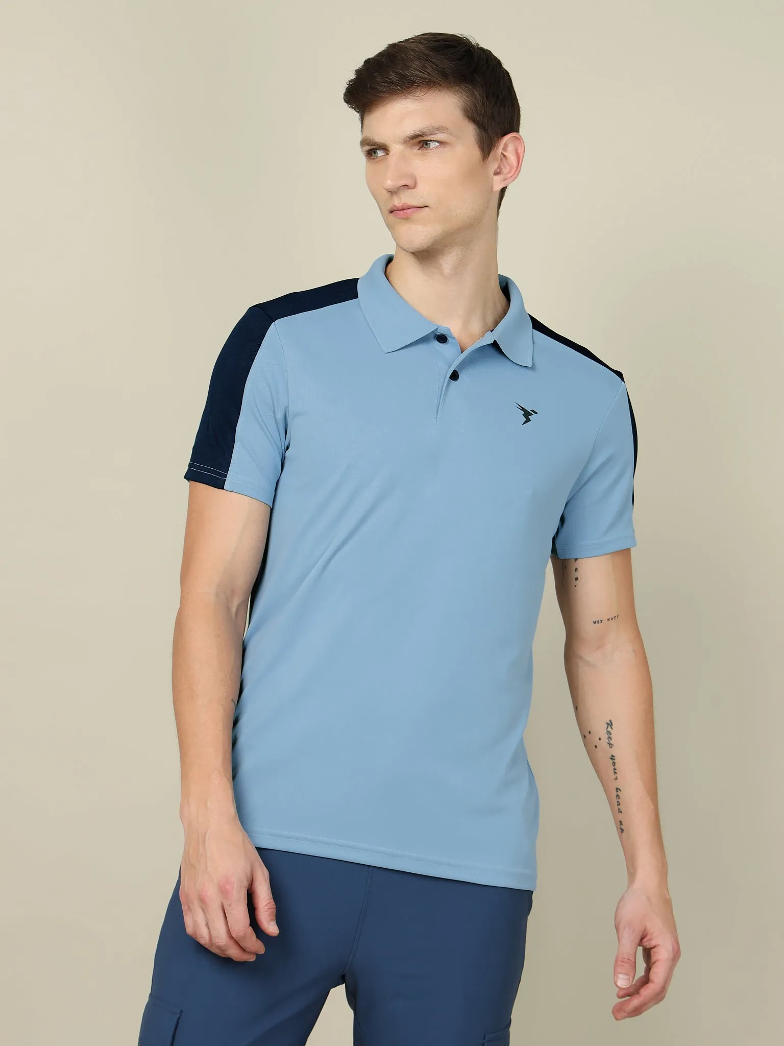 Men Colorblock Relax Fit Polo T-shirt with TECHNO COOL 