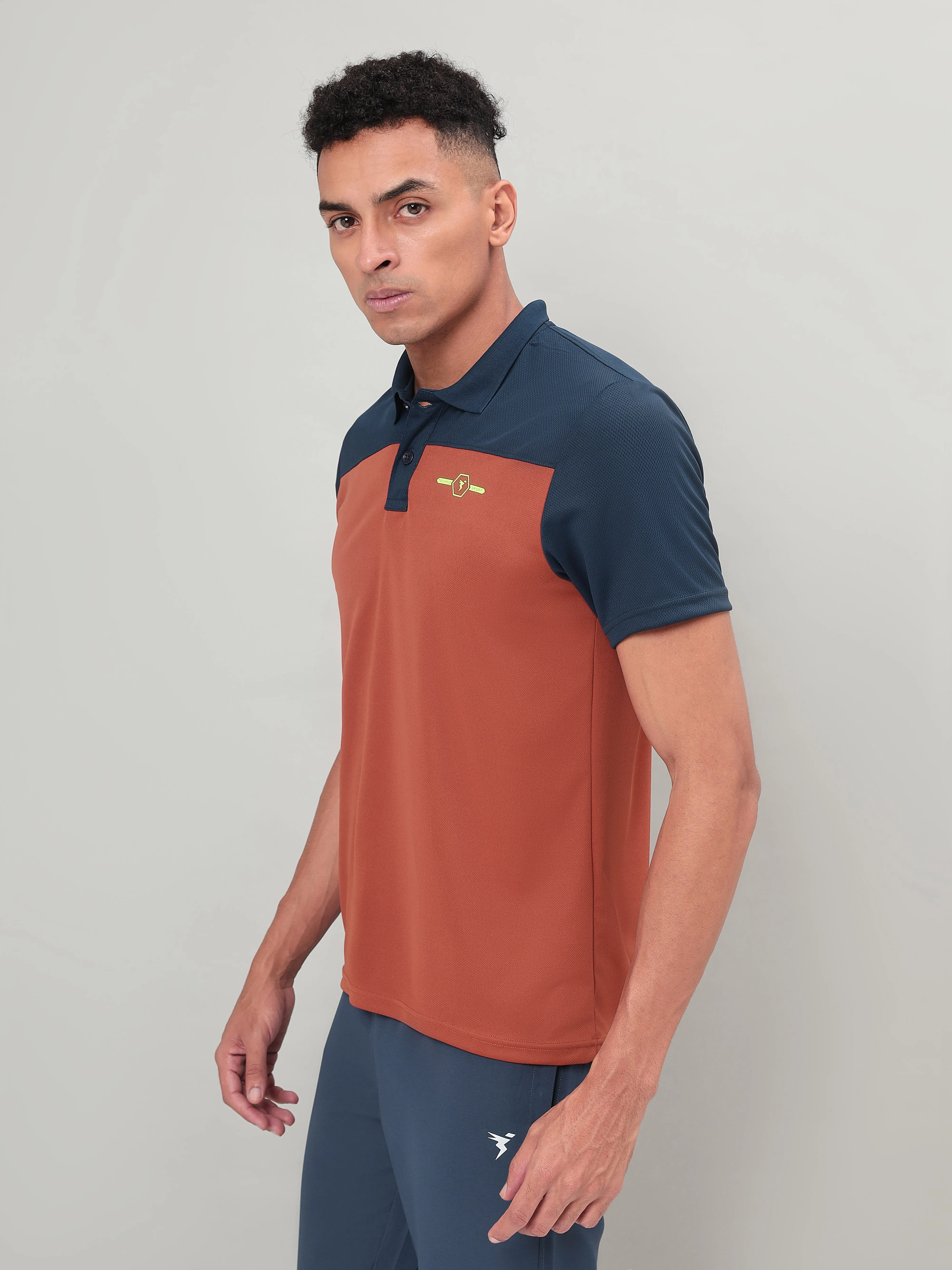 Men Colorblock Relax Fit Polo T-shirt with TECHNO COOL 