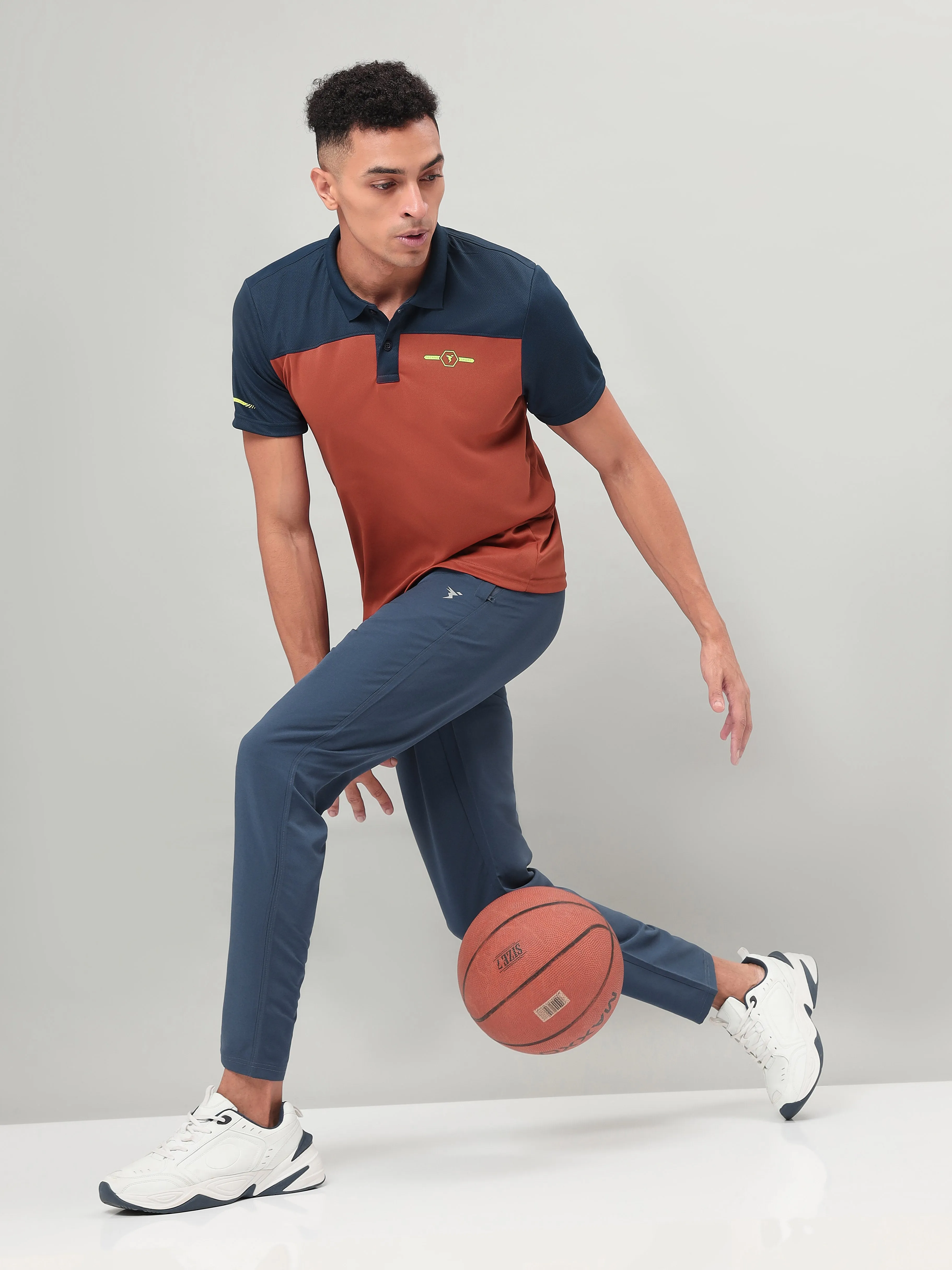 Men Colorblock Relax Fit Polo T-shirt with TECHNO COOL 