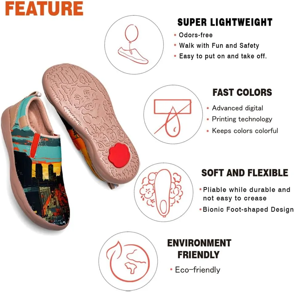 Men's Casual Loafers Lightweight Cozy Slip On Sneakers Art Painted Walking Travel Shoes