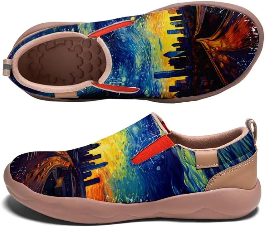 Men's Casual Loafers Lightweight Cozy Slip On Sneakers Art Painted Walking Travel Shoes