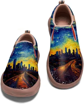 Men's Casual Loafers Lightweight Cozy Slip On Sneakers Art Painted Walking Travel Shoes