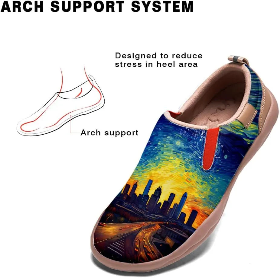 Men's Casual Loafers Lightweight Cozy Slip On Sneakers Art Painted Walking Travel Shoes