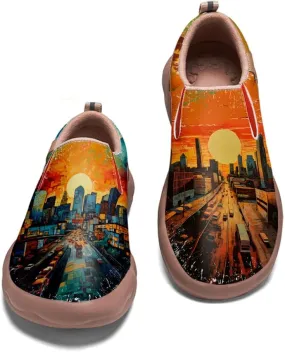 Men's Casual Loafers Lightweight Cozy Slip On Sneakers Art Painted Walking Travel Shoes