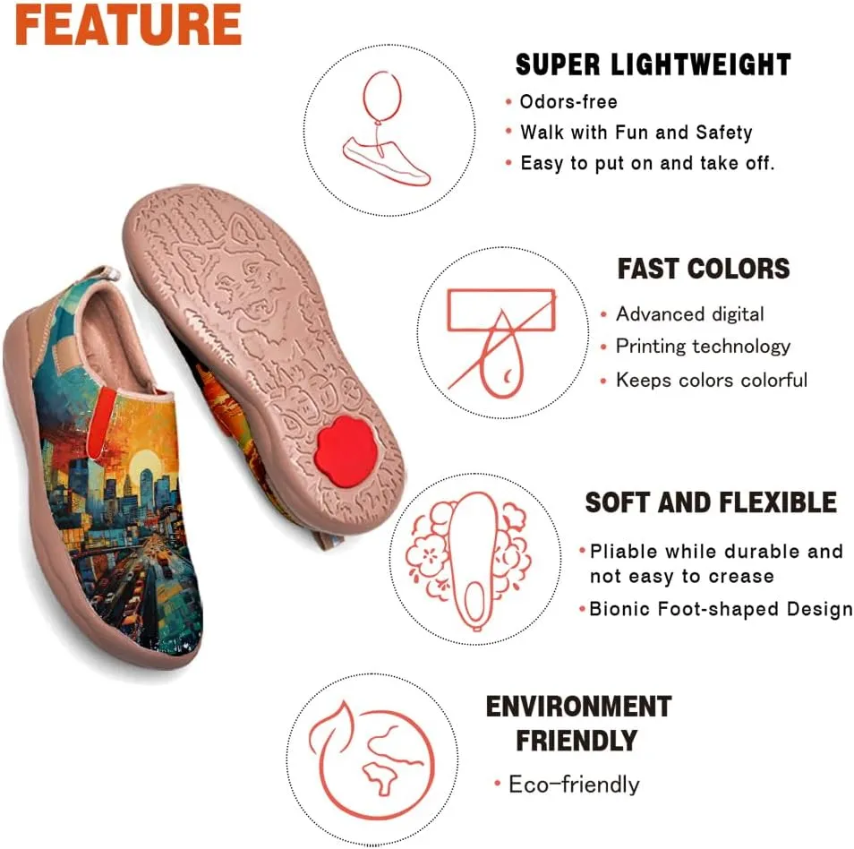 Men's Casual Loafers Lightweight Cozy Slip On Sneakers Art Painted Walking Travel Shoes