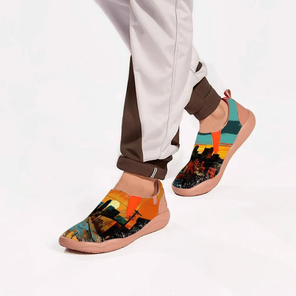 Men's Casual Loafers Lightweight Cozy Slip On Sneakers Art Painted Walking Travel Shoes