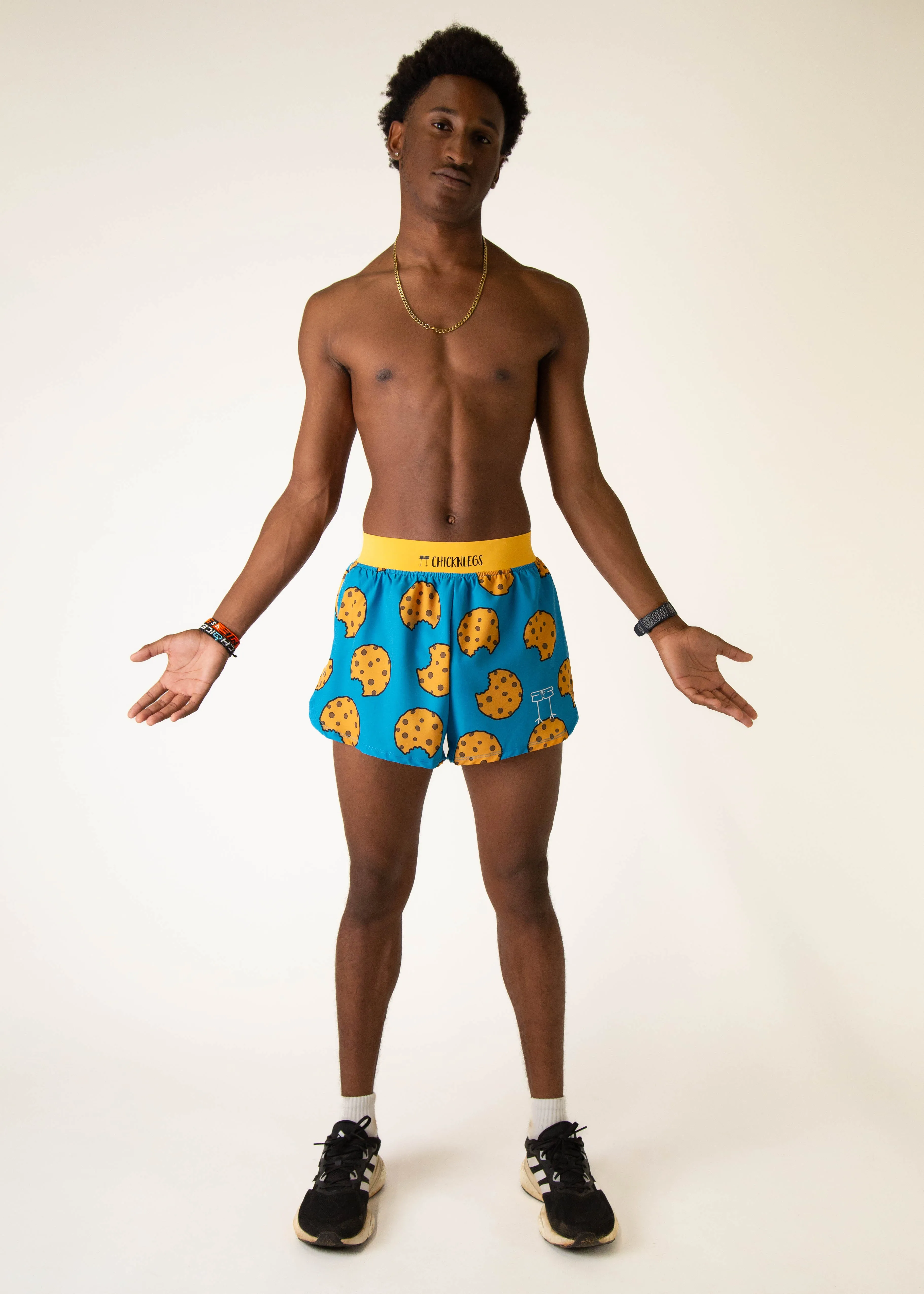 Men's Chocolate Chip Cookies 4" Half Split Shorts