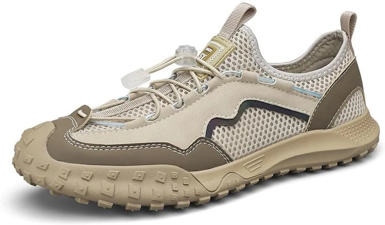 Men's Mesh Adjustable Elastic Strap Flat Sneakers Fashion Slip-on Gym Tennis Cross Trainer Shoes Breathable Non-Slip Running Driving Casual Shoes