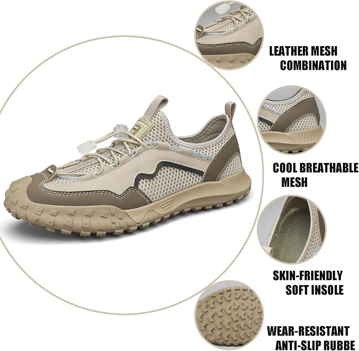 Men's Mesh Adjustable Elastic Strap Flat Sneakers Fashion Slip-on Gym Tennis Cross Trainer Shoes Breathable Non-Slip Running Driving Casual Shoes