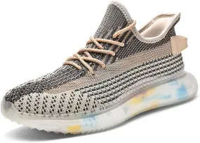 Men's Running Shoes Colorblock Design Lightweight Breathable Non-Slip Casual Lace Up Air Cushion Walking Shoes Comfortable Cushioning Trail Running Shoes Men Fashion Sneakers Tennis Shoes