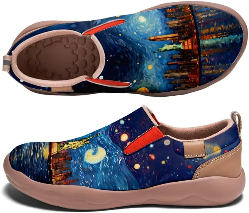 Men's Slip On Casual Loafers Lightweight Comfort Shoes Art Painted Travel Walking Sneakers