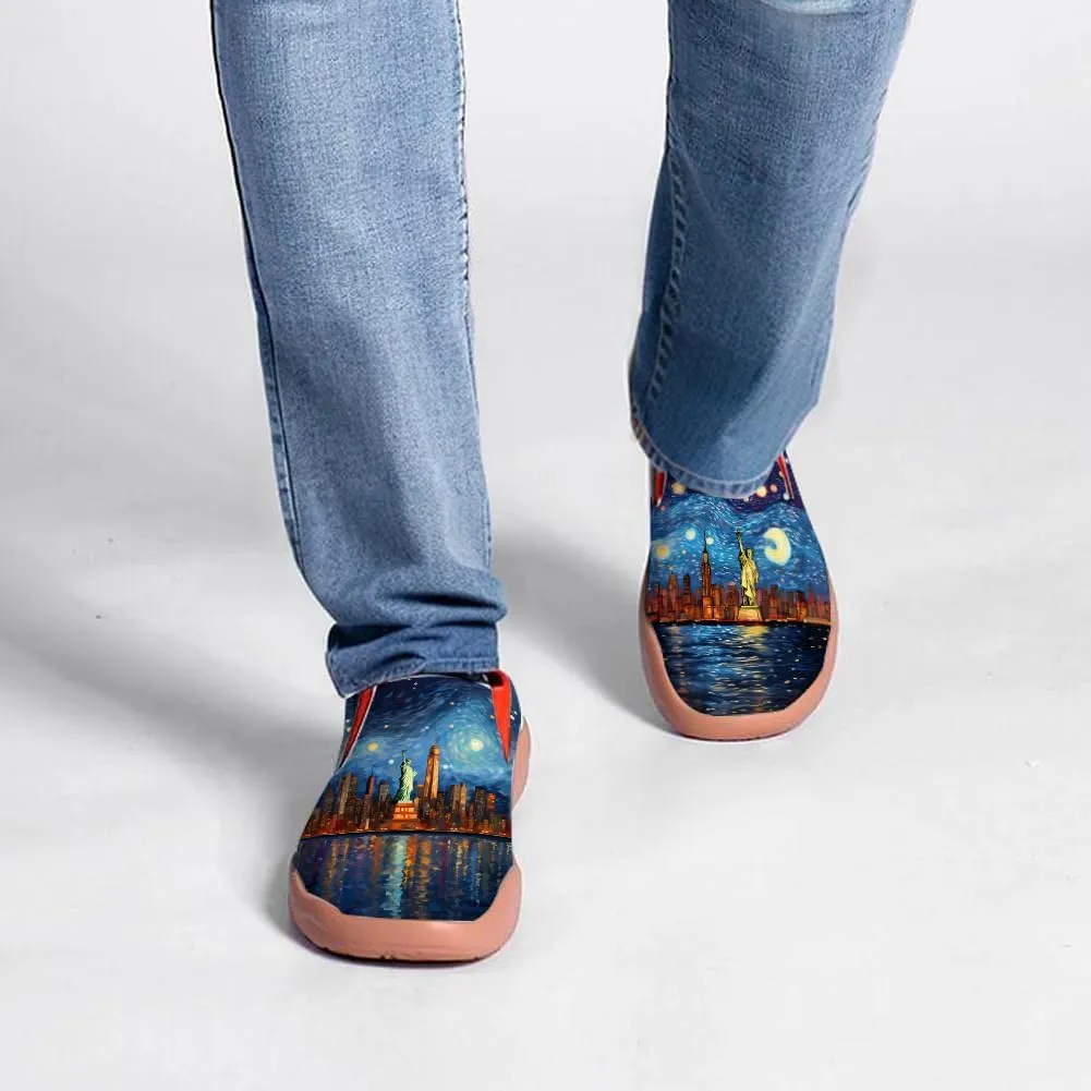 Men's Slip On Casual Loafers Lightweight Comfort Shoes Art Painted Travel Walking Sneakers