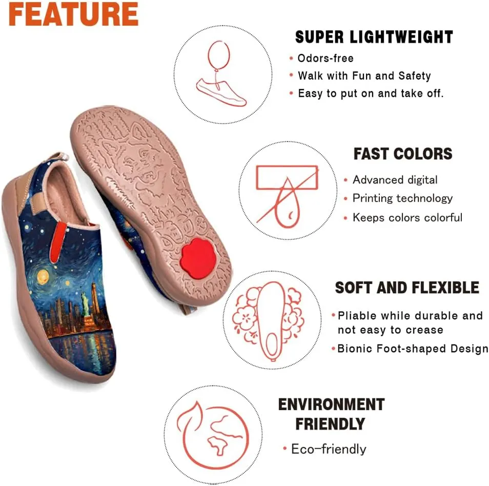 Men's Slip On Casual Loafers Lightweight Comfort Shoes Art Painted Travel Walking Sneakers