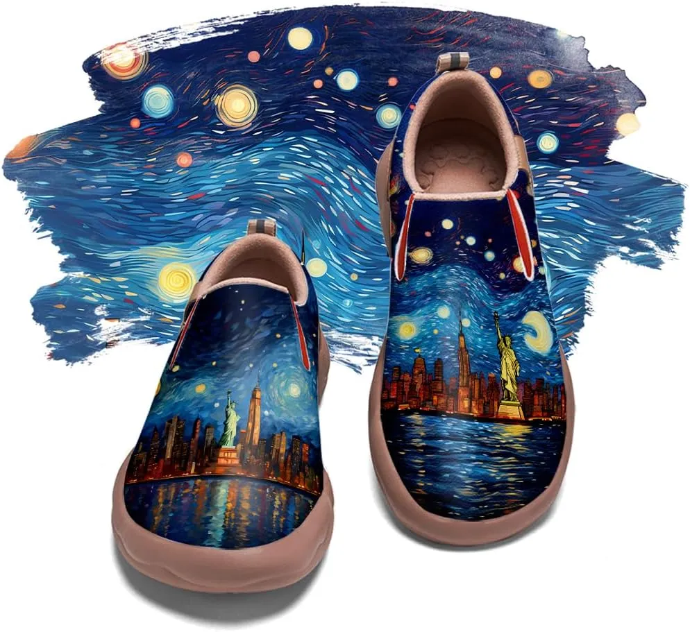 Men's Slip On Casual Loafers Lightweight Comfort Shoes Art Painted Travel Walking Sneakers