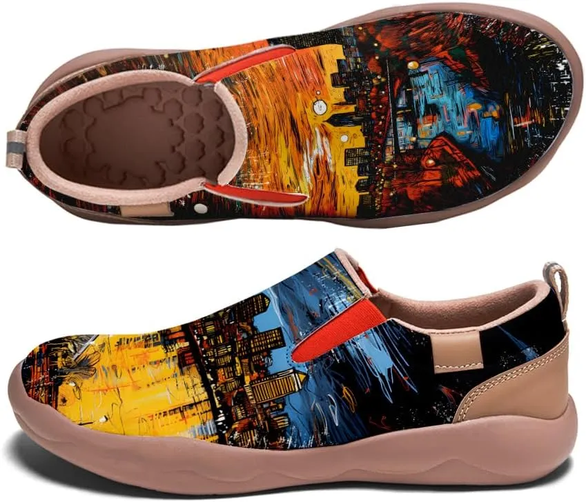 Men's Slip On Loafers Lightweight Cozy Casual Sneakers Art Painted Walking Travel Shoes