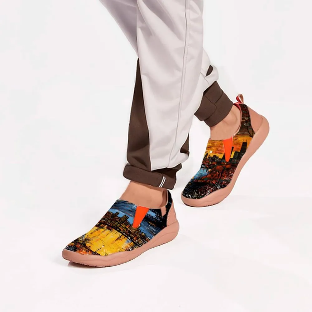 Men's Slip On Loafers Lightweight Cozy Casual Sneakers Art Painted Walking Travel Shoes
