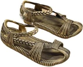 Men's Summer Outdoor Wading Woven Slippers - Breathable Sports Driving Shoes for Large Feet