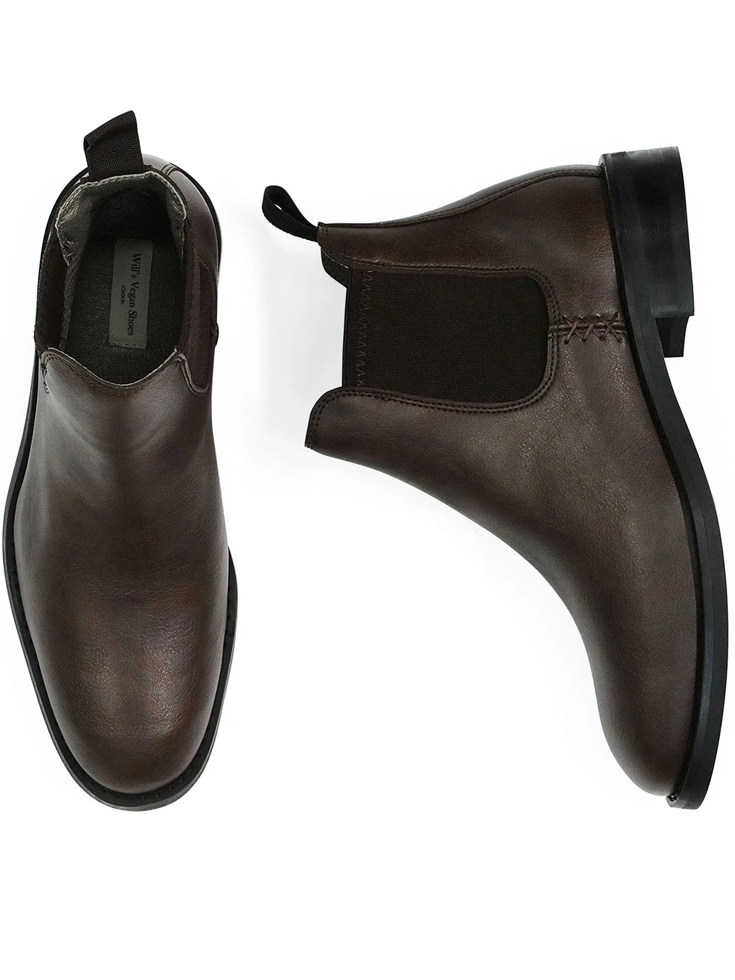 Men's Waterproof Chelsea Boots by Will's Vegan Shoes (Black, Dark Brown)