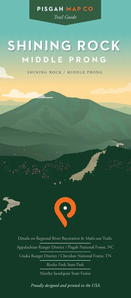 Pisgah Map Company Shining Rock w/ Middle Prong Map