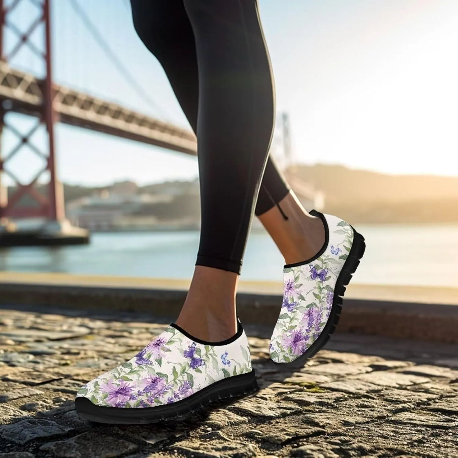 Slip On Casual Shoes for Women Comfort Breathable Sneakers Lightweight Walking Shoes Non Slip Sneakers Soft Low Cut Loafers Outdoor Hiking Travel Shoes Size 5.5-11.5