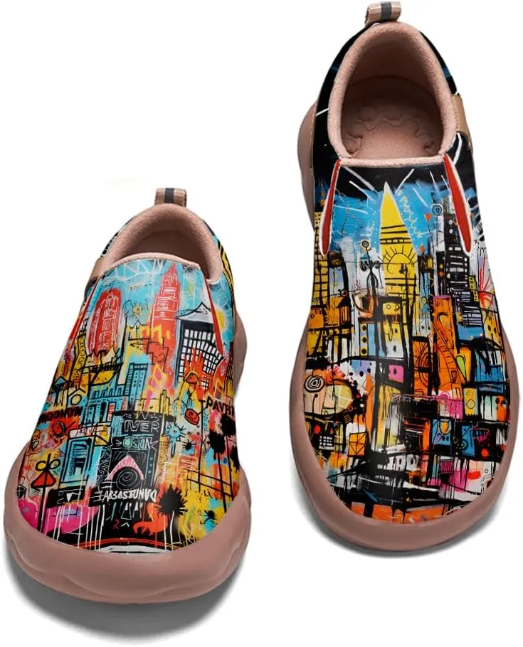 Slip On Loafers for Women Lightweight Cozy Casual Shoes Art Painted Walking Travel Sneakers