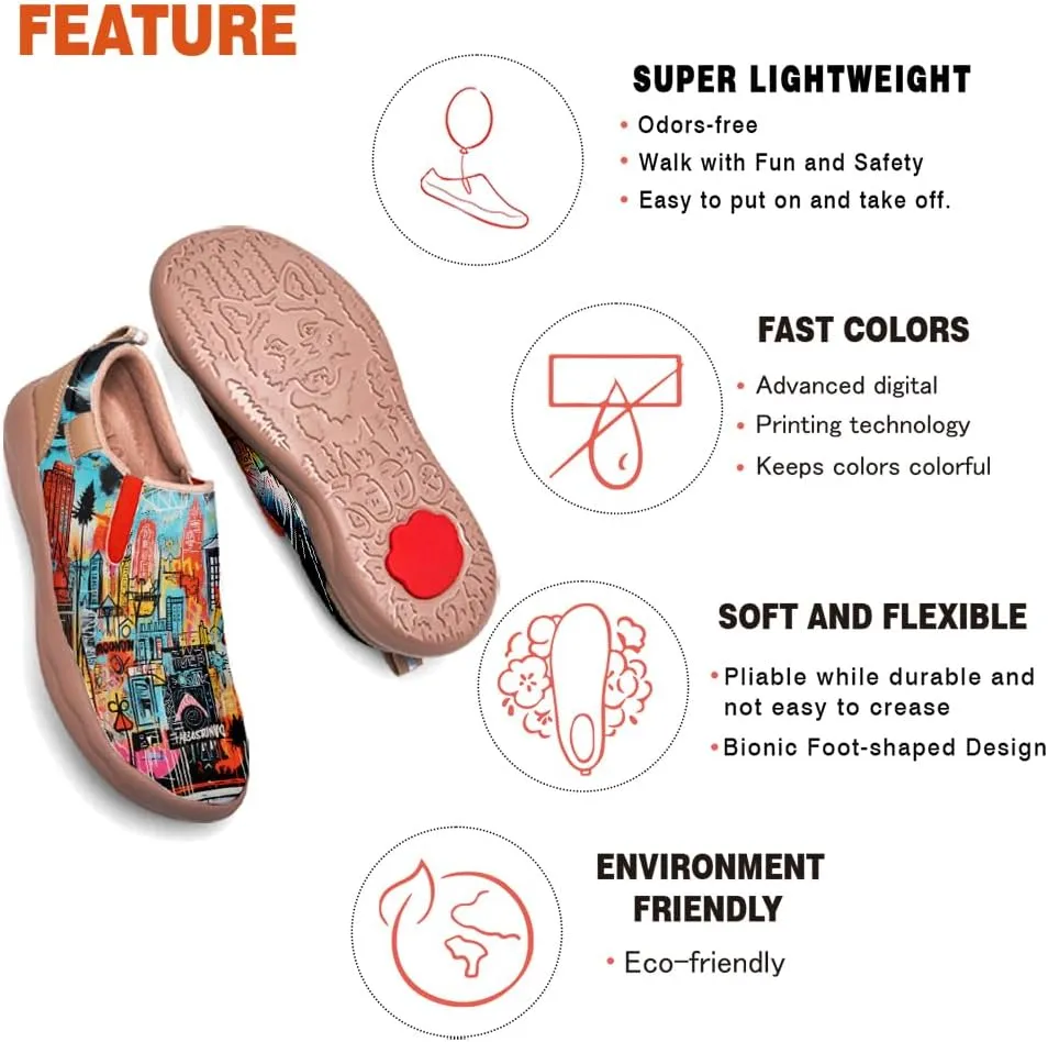 Slip On Loafers for Women Lightweight Cozy Casual Shoes Art Painted Walking Travel Sneakers