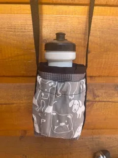 Water Bottle Holder with Dog Print Pocket