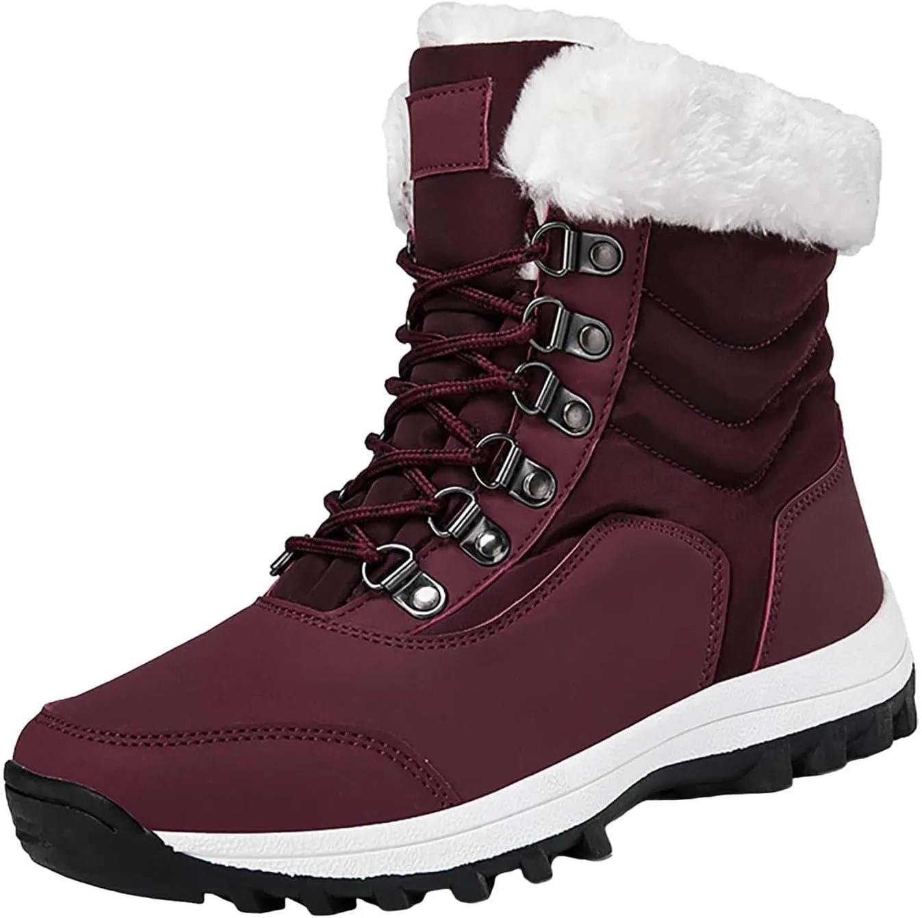 Winter Shoes Men Zipper Waterproof Ankle-Support Boots Slip-on Lightweight Plush Lined Warm Snow Ankle Boots