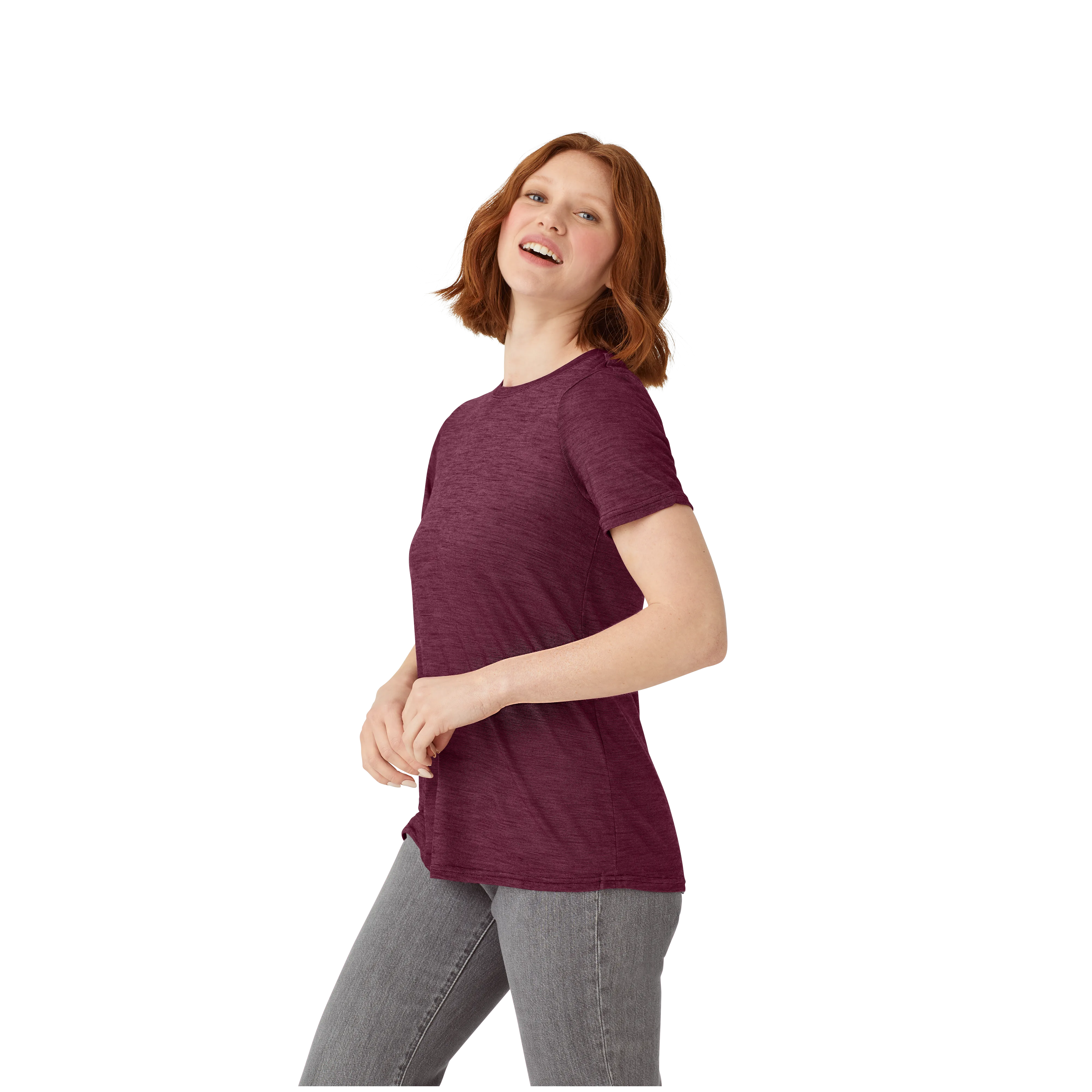 Women's Merino Wool Blend Crew Neck T-Shirt