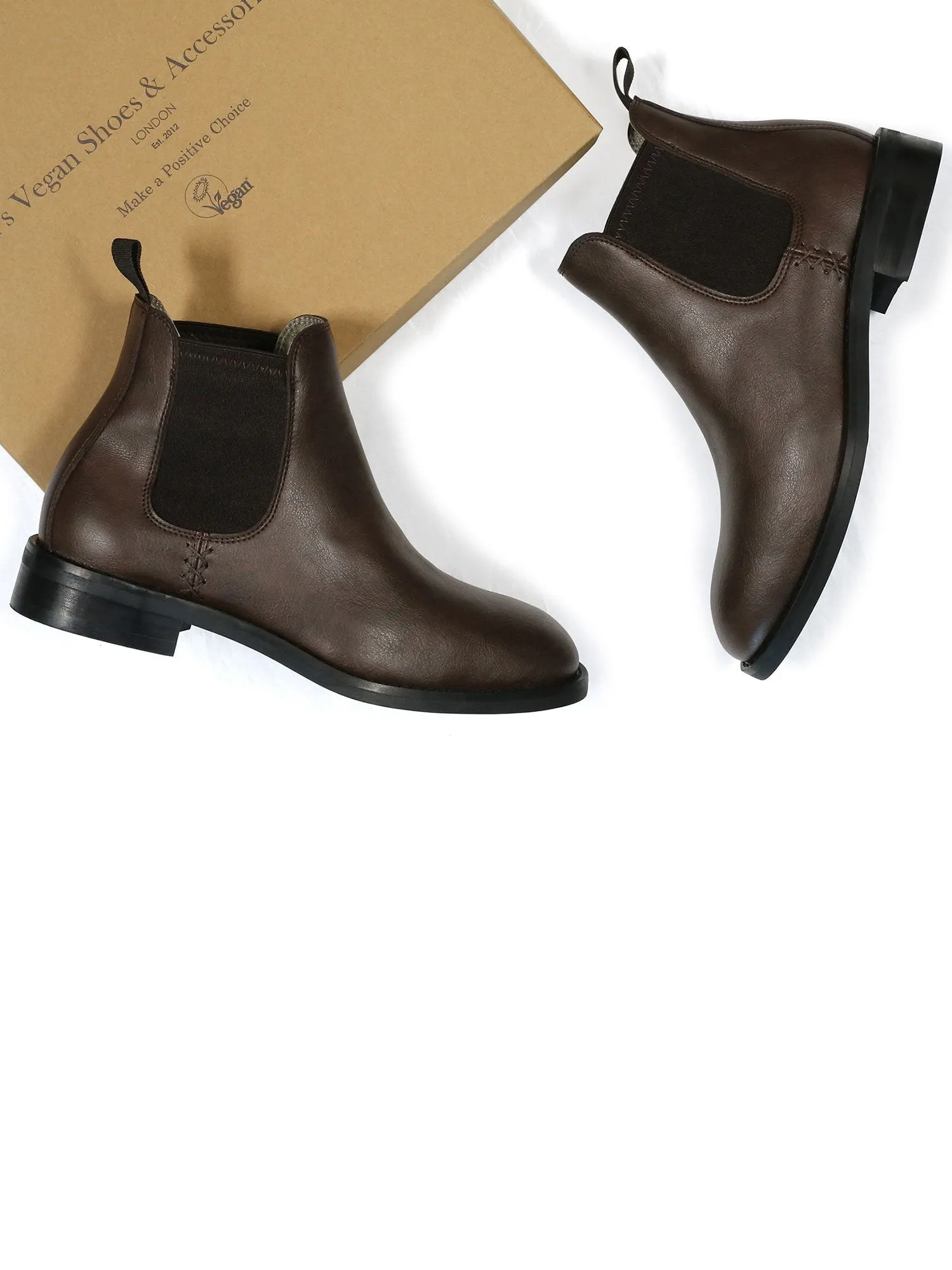 Women's Waterproof Chelsea Boots by Will's Vegan Shoes (Black, Dark Brown)