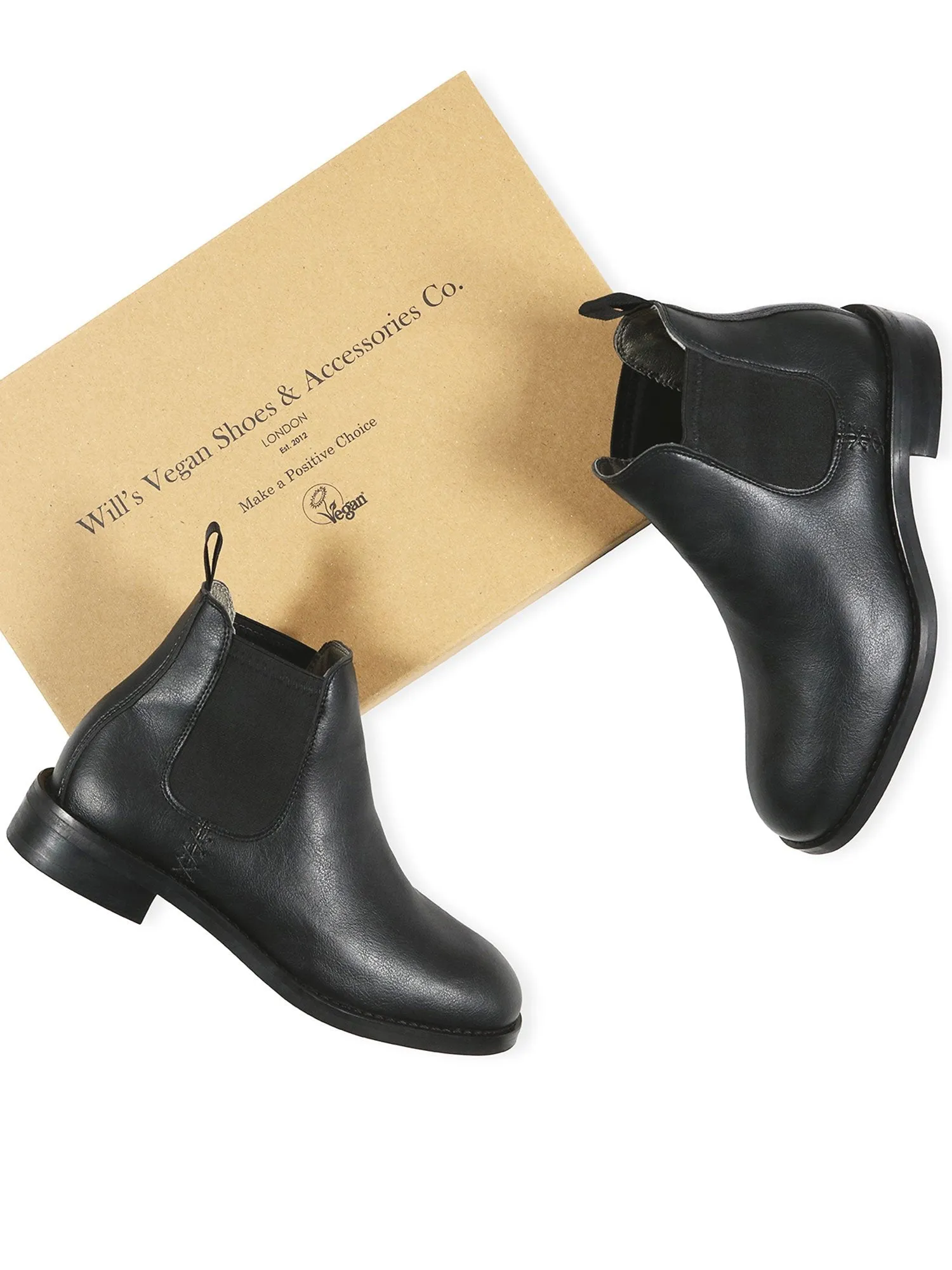 Women's Waterproof Chelsea Boots by Will's Vegan Shoes (Black, Dark Brown)